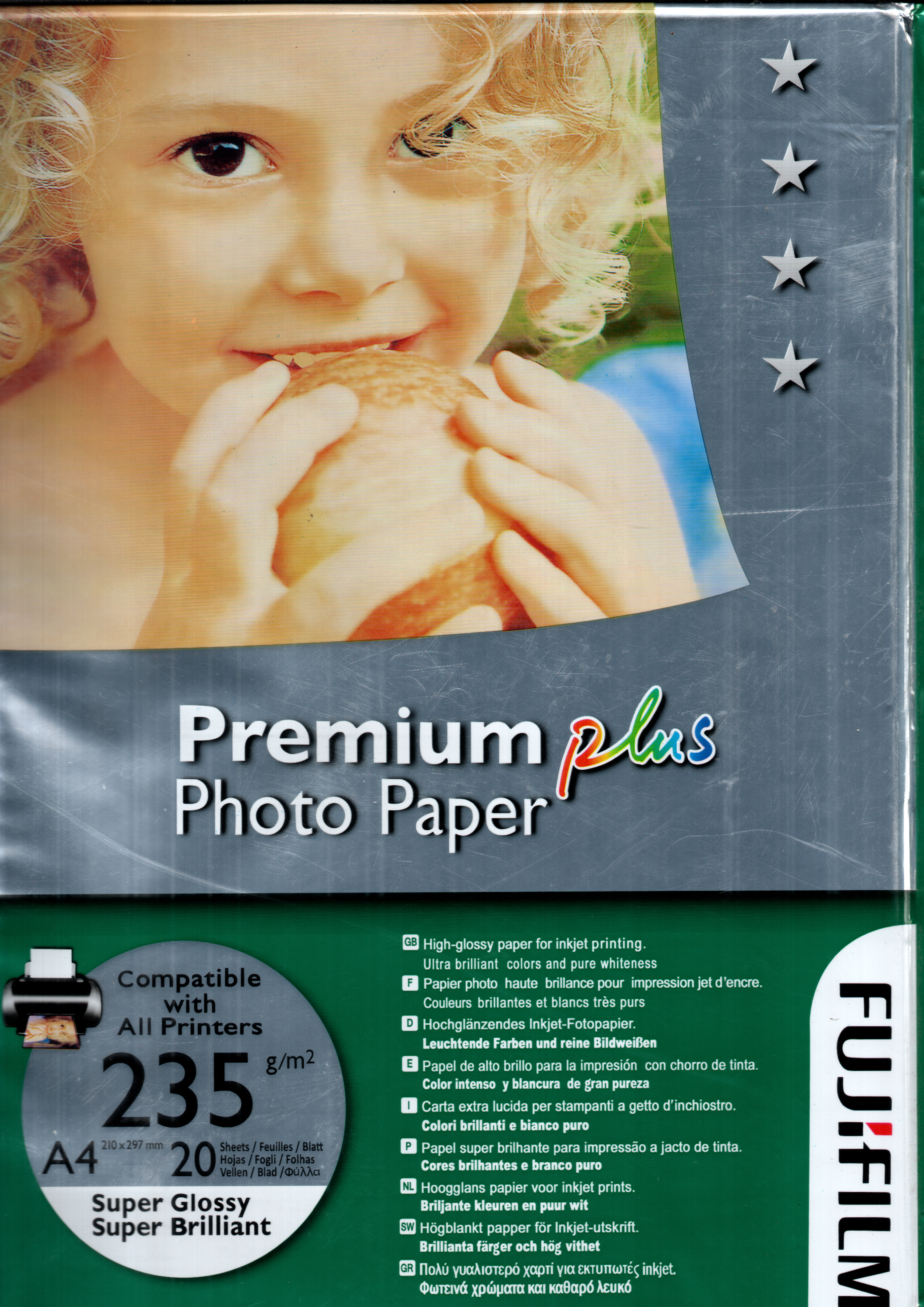 Glossy Photo Paper A4 Size 20 Sheets/ Fujifilm Premium Plus Glossy Photo Paper 20 pages